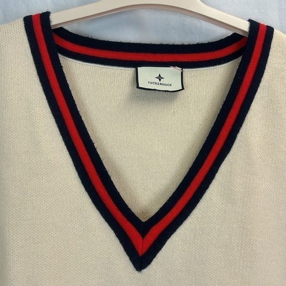 Tuckernuck Camden Soft Knit Poncho Cape V-Neck Ivory One Size - Picture 5 of 7